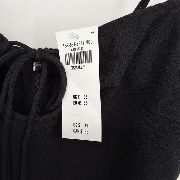 Abercrombie & Fitch Black Midi Dress with Tie Detail - Picture 5 of 7